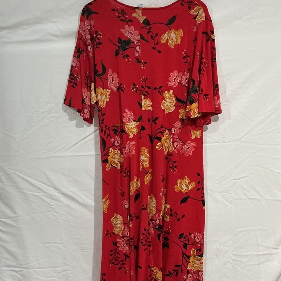 Old Navy Red and Yellow Floral Midi Dress - Picture 7 of 7